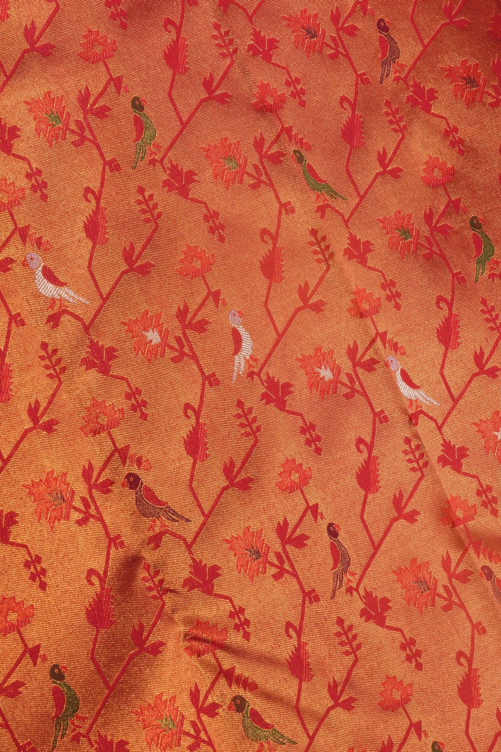 Image of Kanchipuram Silk Brocade Red Saree